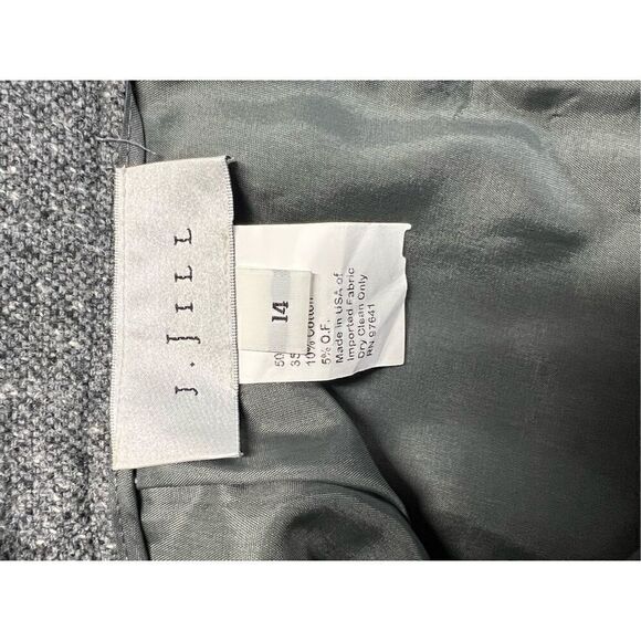 J.Jill woman’s 14 gray tweed wool blend blazer skirt set casual career - Picture 12 of 15